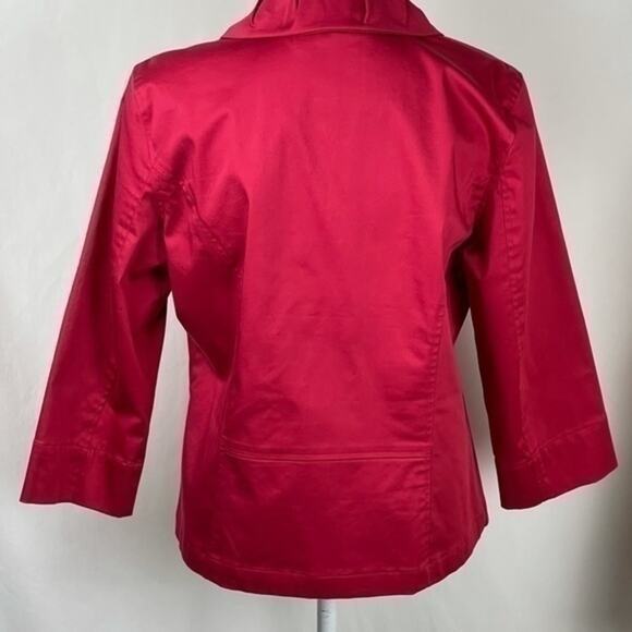 Chico’s Red Button Down Career Office Date Night Jacket NWOT Size 8 - Picture 6 of 11